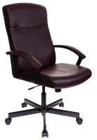 Кресло руководителя Бюрократ DOMINUS коричневый/черный эко.кожа крестов. металл