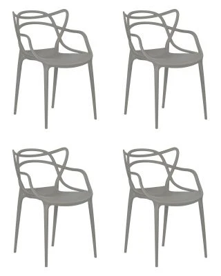 Набор 4 шт Стул обеденный DOBRIN MASTERS, светло-серый (GR-01)