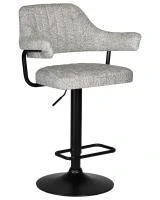 Стул барный DOBRIN CHARLY BLACK, светло-серый твид (LEO04)