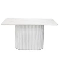 Стол Festa 140x85x77см, керамогранит белый мрамор