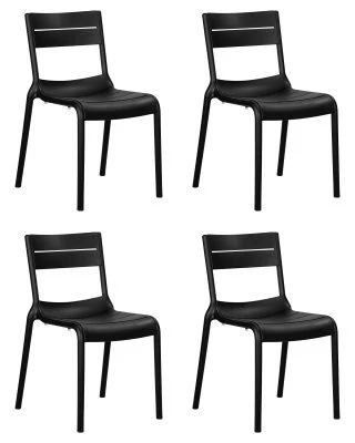 Набор 4 шт Стул обеденный DOBRIN TIM, черный (B-03)