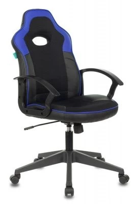 Кресло игровое Zombie VIKING-11 черный/синий искусст.кожа/ткань крестовина пластик