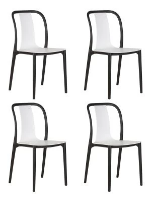 Набор 4 шт Стул обеденный DOBRIN ADAM, черный/белый