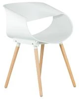 Стул обеденный DOBRIN ALIEN, ножки светлый бук, цвет белый (W-02)