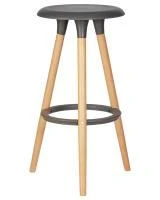 Табурет барный DOBRIN ROYCE, ножки светлый бук, цвет темно-серый (GR-04)