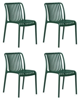 Набор 4 шт Стул обеденный DOBRIN WALTER, темно-зеленый
