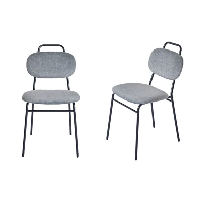 Комплект из 2-ух стульев MOLLY разборный черный каркас серое сиденье