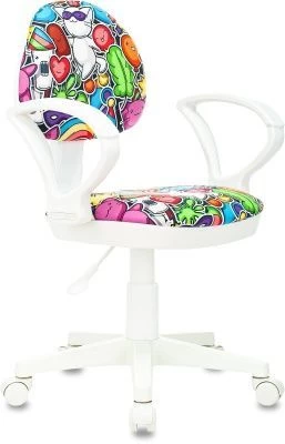 Кресло детское Бюрократ KD-3/WH/ARM мультиколор маскарад крестов. пластик пластик белый Кресло детское Бюрократ KD-3/WH/ARM мультиколор маскарад крестов. пластик пластик белый