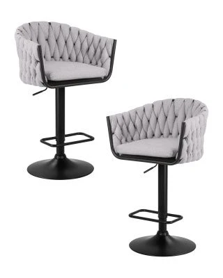 Набор 2 шт Стул барный DOBRIN LEON, серая ткань (LAR 275-17)