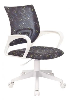 Кресло детское Бюрократ KD-W4 черный/синий регата крестов. пластик белый пластик белый Кресло детское Бюрократ KD-W4 черный/синий регата крестов. пластик белый пластик белый