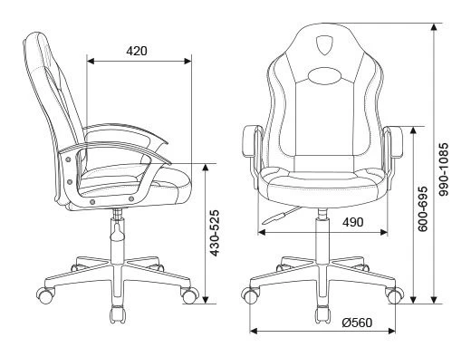 Кресло игровое Zombie 11LT черный/синий текстиль/эко.кожа крестов. пластик
