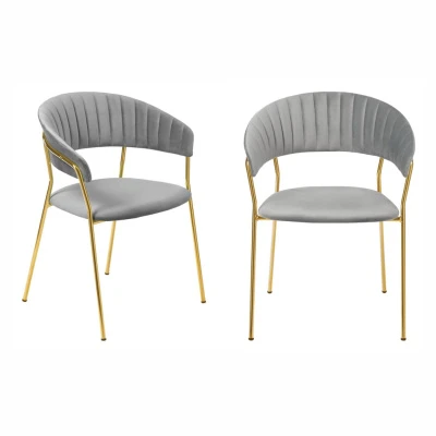 Комплект из 2-х стульев Turin серый, золотые ножки