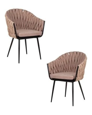 Набор 2 шт Стул обеденный DOBRIN MATILDA, коричневая ткань (LAR 275-3)