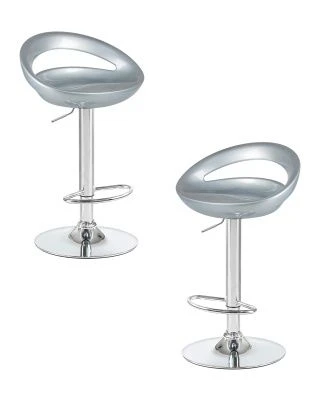 Набор 2 шт Стул барный DOBRIN DISCO, серебряный