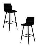 Набор 2 шт Стул барный DOBRIN NICOLE, черные матовые ножки, черный велюр (108-77)