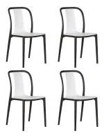 Набор 4 шт Стул обеденный DOBRIN ADAM, черный/белый