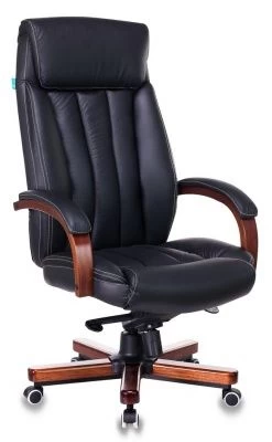 Кресло руководителя Бюрократ T-9922WALNUT черный кожа крестовина металл/дерево