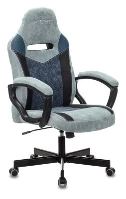 Кресло игровое Zombie VIKING 6 KNIGHT Fabric серо-голубой с подголов. крестовина металл