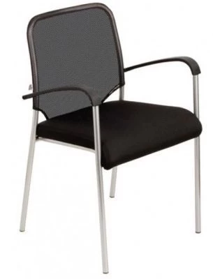 Офисный стул Amigo ARM (Амиго) сильвер (Ткань-сетка Черный)
