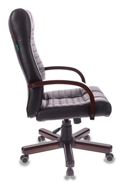 Кресло руководителя Бюрократ KB-10WALNUT черный эко.кожа крестовина металл/дерево | Купить в КупиКресла.ру