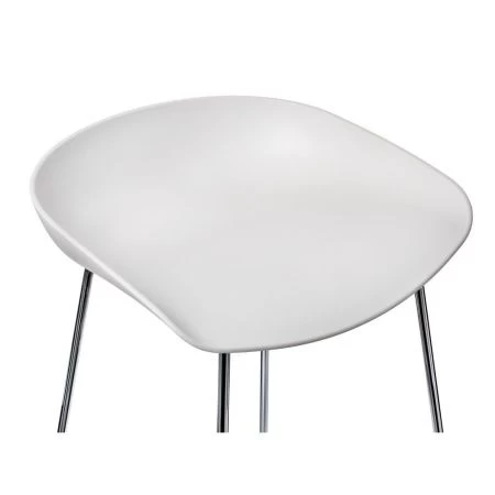 Купить Стул полубарный Neo белый с хромированными ножками по выгодной цене для кафе, ресторанов и кухни