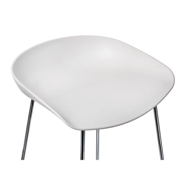 Стул полубарный Neo белый с хромированными ножками для кафе, ресторанов и кухни