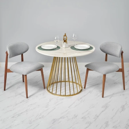 Купить Стул Lucas 3 латте букле с ножками цвета орех по низкой цене