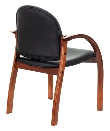 Стул Бюрократ ДЖУНО черный эко.кожа на ножках дерево для посетителей и сотрудников фото