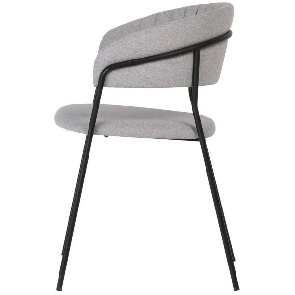 Купить Стул Turin светло-серая рогожка с чёрными ножками по низкой цене