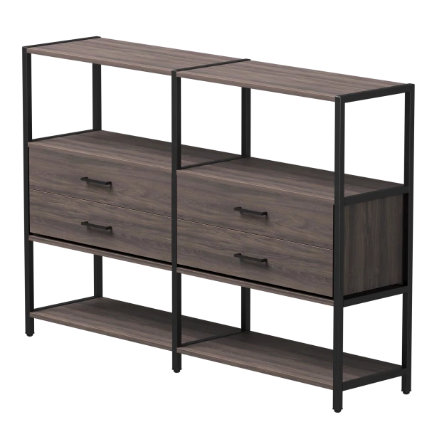 Купить Набор стеллажных систем №2 Everprof EVO (ЭВО) 1635x385x1120 Дуб Пасадена/Черный по низкой цене