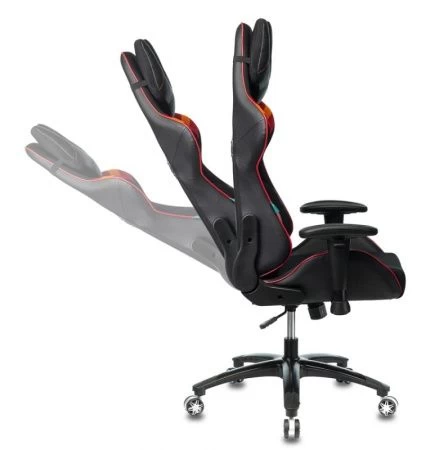 Кресла для геймеров - Кресло игровое Zombie VIKING 4 AERO черный/красный искусст.кожа/ткань с подголов. крестовина пластик