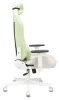 Кресла для геймеров - Кресло игровое Zombie EPIC PRO Fabric белый/зеленый с подголов. крестов. пластик пластик белый