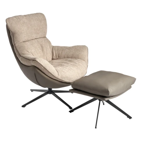 Купить Кресло HUG латте, экокожа, шенилл по низкой цене