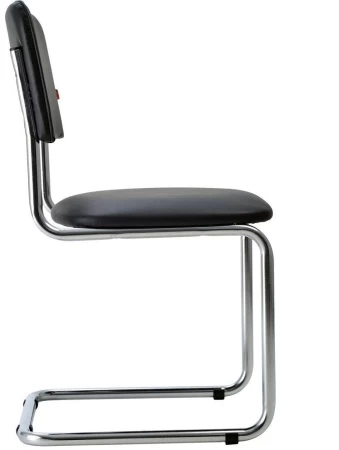 Офисный стул Сильвия хром Экокожа Dollaro Черный