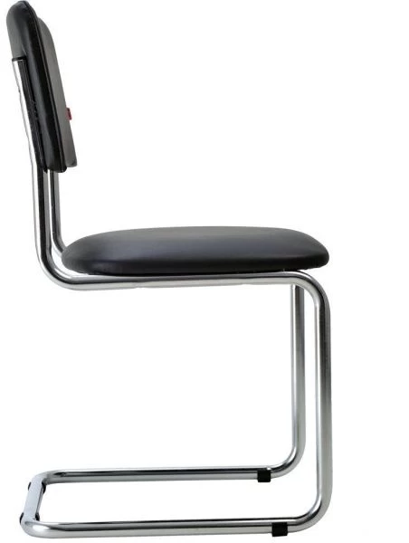Офисный стул Сильвия хром Экокожа Dollaro Черный