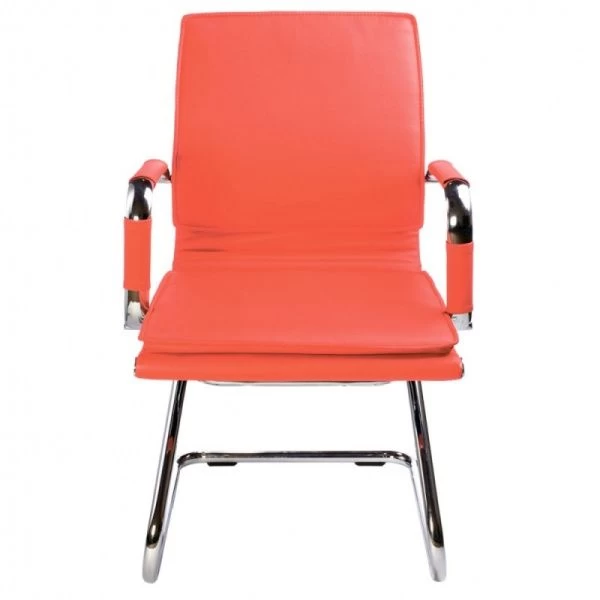 Кресло Бюрократ Ch-993-Low-V красный эко.кожа низк.спин. полозья металл хром | Купить в КупиКресла.ру