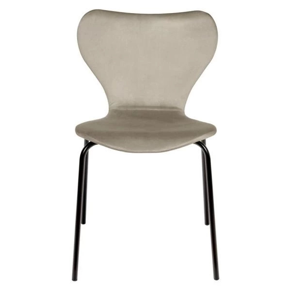 Купить Стул Seven латте велюр с чёрными ножками по низкой цене