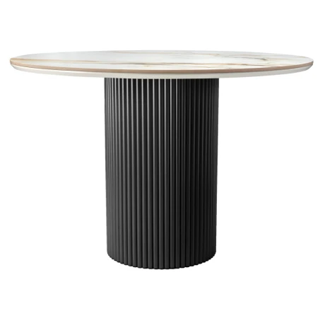 Купить Стол Aura D110, керамогранит Calacatte gold мрамор, чёрный по низкой цене