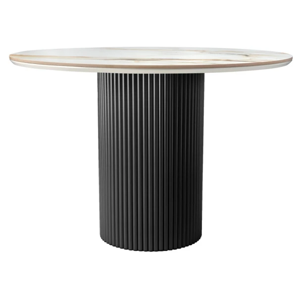 Купить Стол Aura D110, керамогранит Calacatte gold мрамор, чёрный по низкой цене