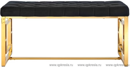Банкетка-скамейка БРУКЛИН золото велюр черный