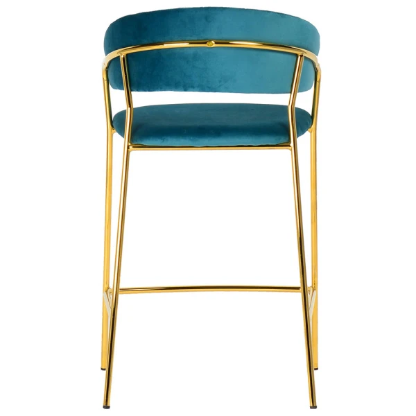 Купить Комплект из 2-х стульев полубарных Turin бирюзовый с золотыми ножками по низкой цене