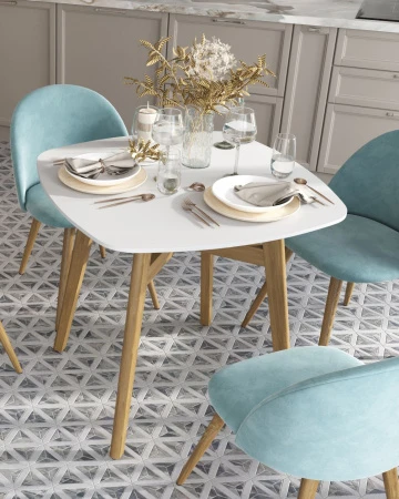 Купить Стол обеденный Target 80*80 белый ножки массив бука по низкой цене