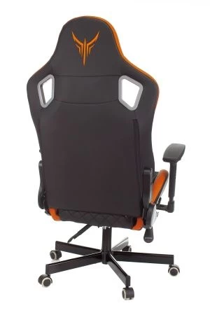 Кресло игровое Knight Outrider черный/оранжевый ромбик эко.кожа с подголов. крестов. металл