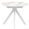 Купить Стол Rudolf круглый раскладной 90-120x90x75см, белый мрамор, белый по низкой цене