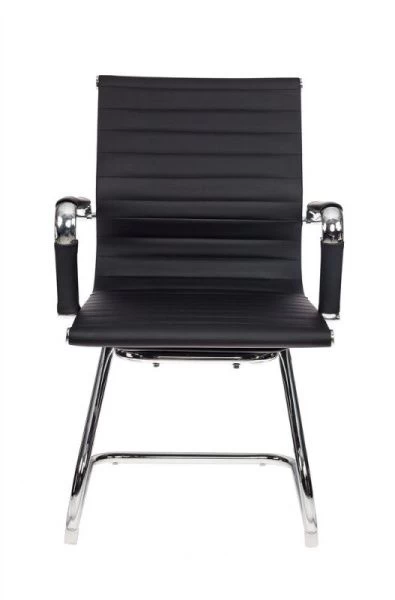 Кресло Бюрократ CH-883-LOW-V черный эко.кожа низк.спин. полозья металл хром | Купить в КупиКресла.ру
