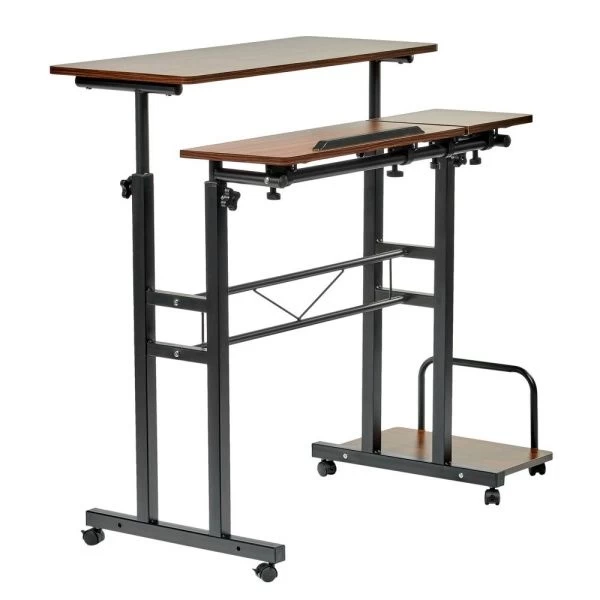 Купить Стол многофункциональный Shuttle 80х58х80-130см, темное дерево, чёрный по низкой цене