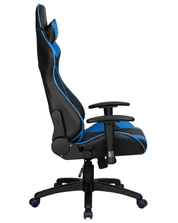 Кресла для геймеров - Кресло игровое DOBRIN BRIAN, черно-синяя экокожа
