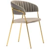 Купить Стул Turin латте с золотыми ножками по низкой цене