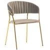 Стул Turin латте с золотыми ножками