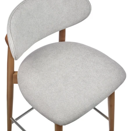 Купить Стул полубарный Lucas 3 серый букле ножки цвета орех по выгодной цене для кафе, ресторанов и кухни